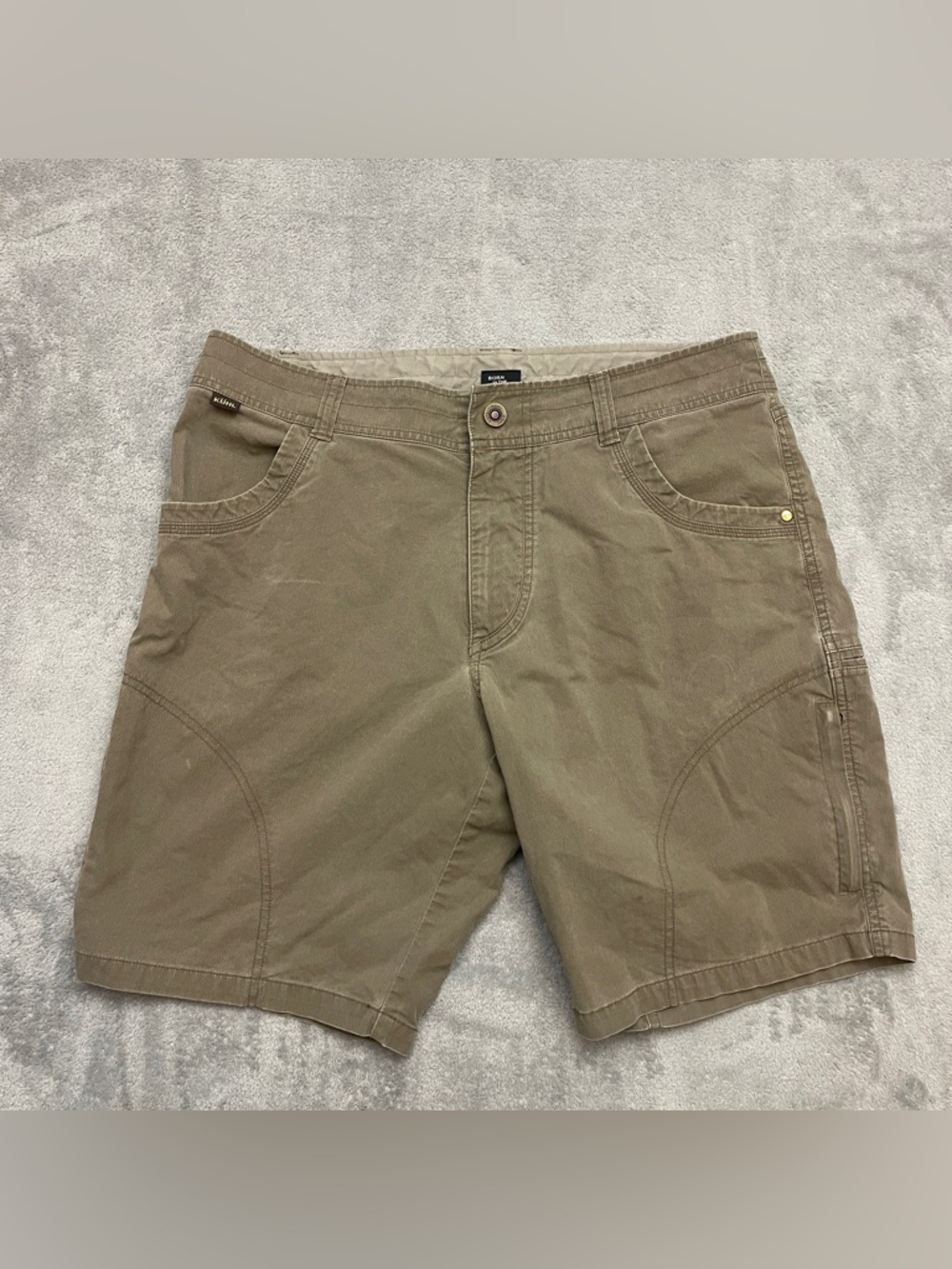 Kuhl Shorts 35 Men's Ramblr 9" Hiking Climbing Shorts Khaki Brown Driftwood